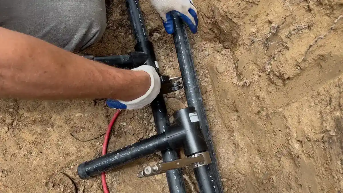 A septic pump truck at a home in Lyman with the yard mown